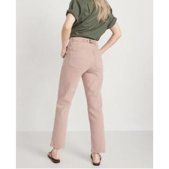 Old Navy Extra High Rise Sz 28 Jeans Pastel Pink Sky Hi Straight Pants NEW F3 - Picture 11 of 12